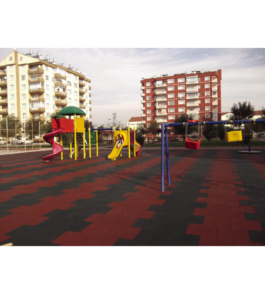 MATTONELLA DA ESTERNO ANTISHOCK ROSSA, 400X400X25 MM