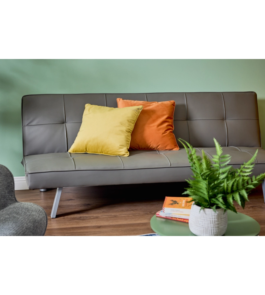 DIVANO LETTO 3 POSTI "CLARELLE" IN TESSUTO GRIGIO, 178X71X81 CM