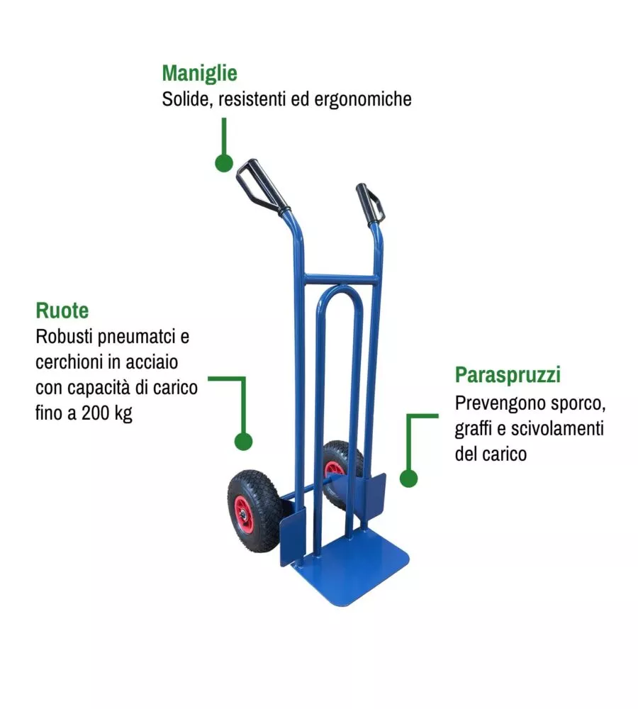 CARRELLO TRASPORTO UNIVERSALE EUROGARDEN PORTATA 200 KG