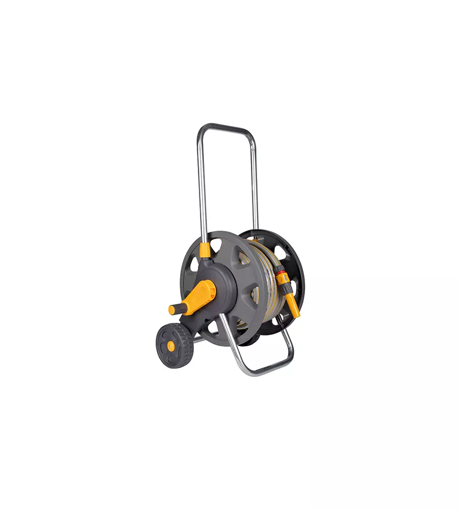 CARRELLO AVVOLGITUBO MANUALE ASSEMBLATO CON TUBO DA 20 METRI E DIAMETRO 12,5 MM