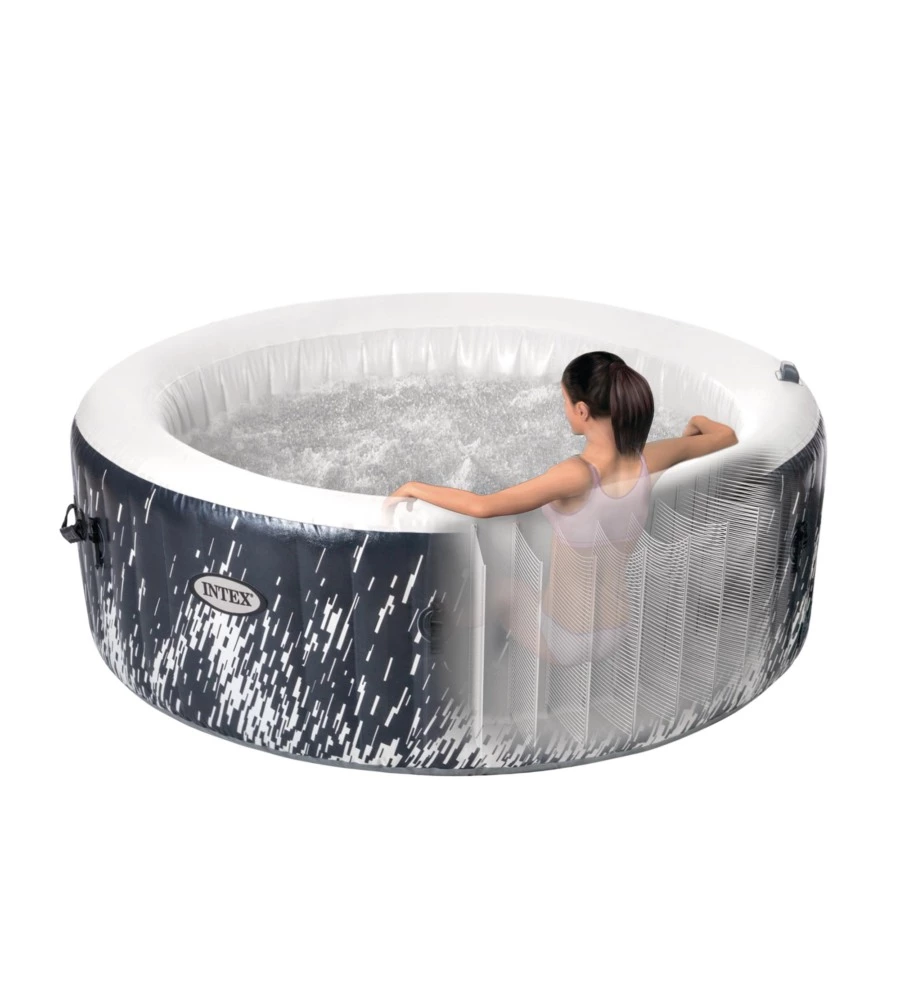 PISCINA IDROMASSAGGIO GONFIABILE INTEX "BUBBLE GLOW DELUXE" CM 196X71 4 POSTI CON POMPA - COD. 28494EX