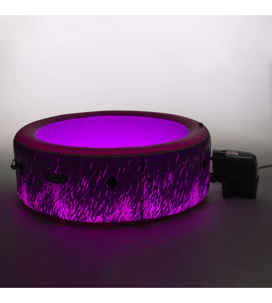 PISCINA IDROMASSAGGIO GONFIABILE INTEX "BUBBLE GLOW DELUXE" CM 196X71 4 POSTI CON POMPA - COD. 28494EX