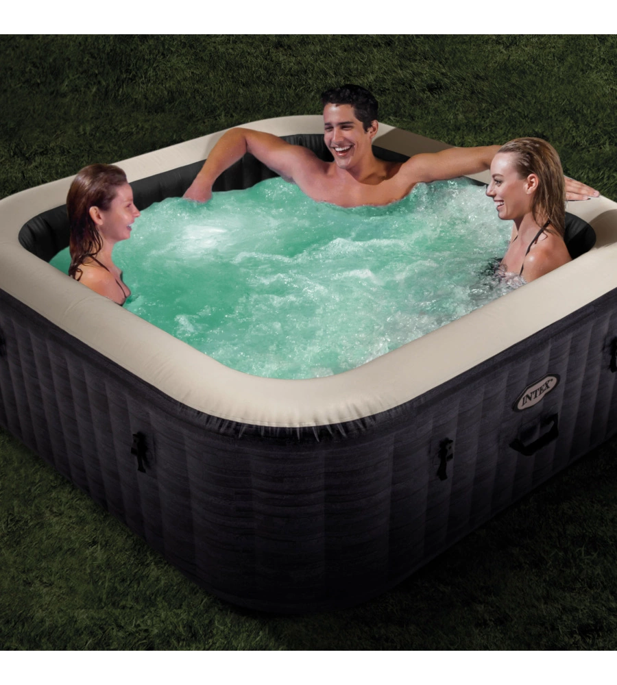 PISCINA IDROMASSAGGIO GONFIABILE INTEX "BUBBLE MASSAGE SET GREYSTONE DELUXE" 4 POSTI - COD. 28450EX