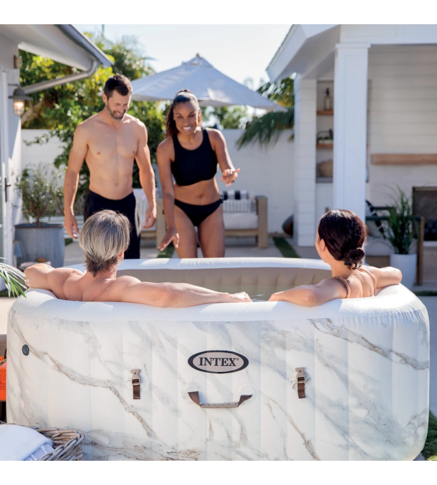 PISCINA IDROMASSAGGIO GONFIABILE INTEX "CALACATTA JET AND BUBBLE DELUXE" CM 175X71 4 POSTI - COD. 28464EX