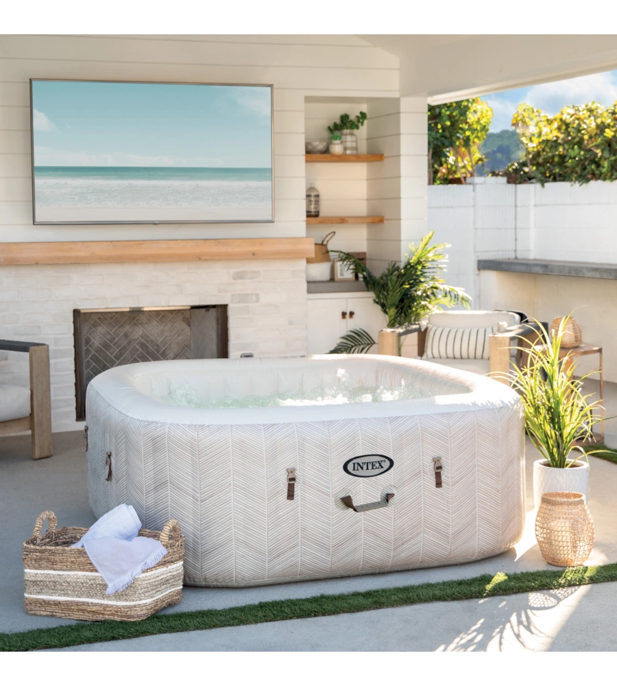 PISCINA IDROMASSAGGIO GONFIABILE INTEX "CHEVON JET AND BUBBLE DELUXE" CM 175X71 4 POSTI - COD. 28446EX