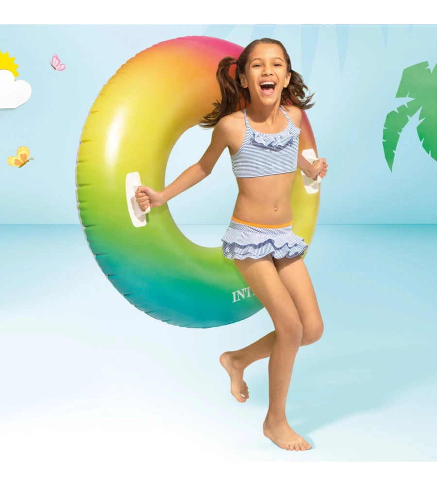 CIAMBELLONE GONFIABILE CON MANIGLIE INTEX VINILE Ø 122 CM - COD. 58202EU