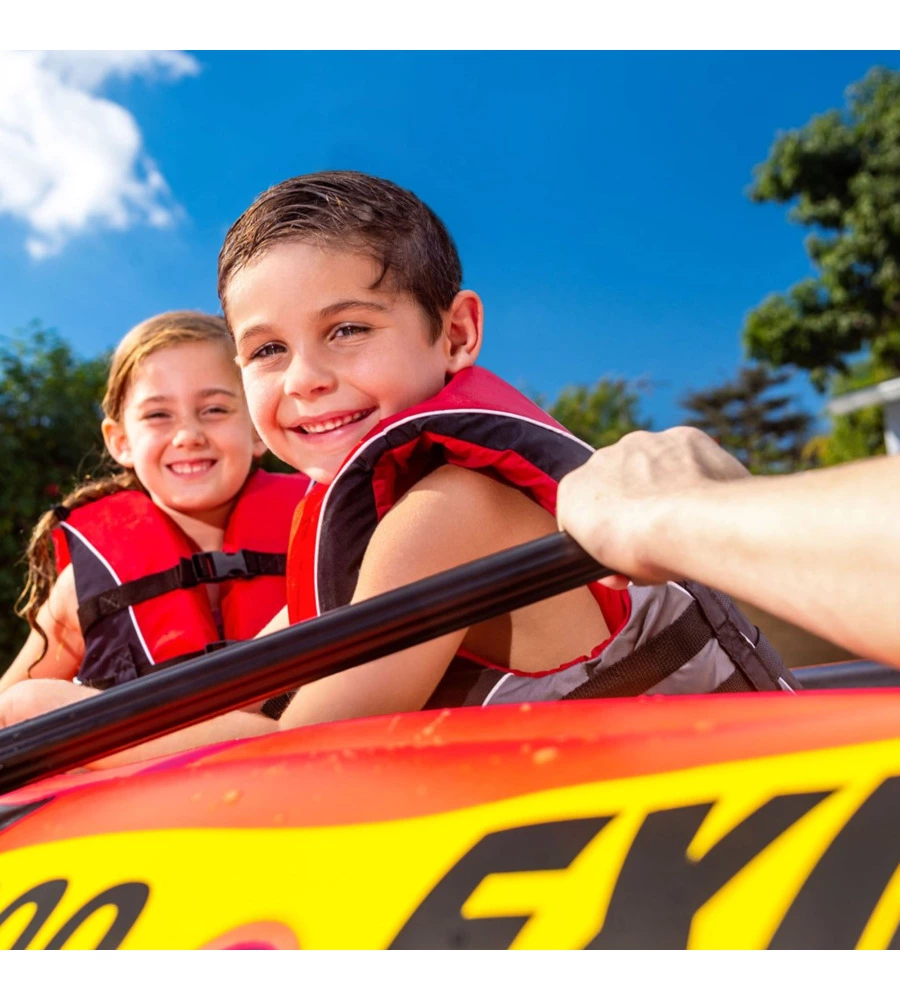 CANOTTO GONFIABILE INTEX "EXPLORER PRO 300" CON REMI E POMPA IN VINILE ARANCIONE 244X117X36 - COD. 58358NP