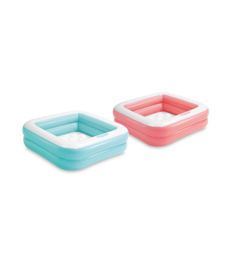 Piscina Gonfiabile Per Bambini Baby Rettangolare 166x100x28cm – Giardino, Estate, Fondo Morbido, Azzurro