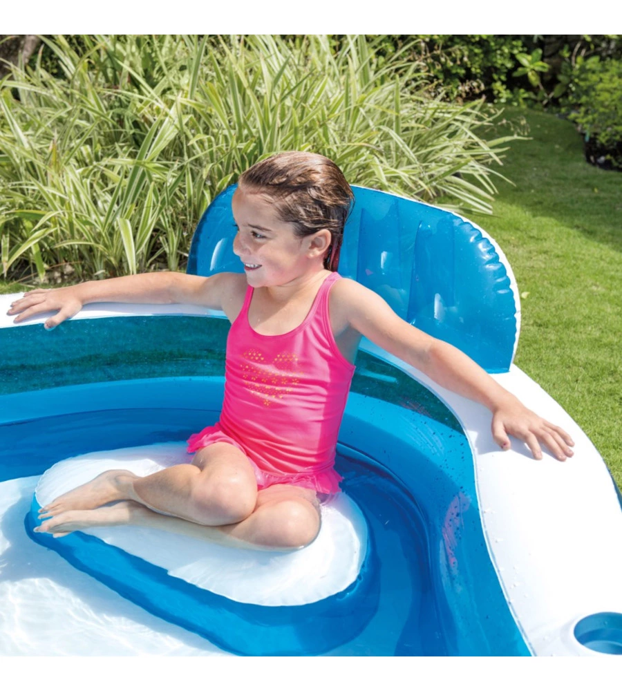 PISCINA GONFIABILE CON 4 SEDILI INTEX "FAMILY"  CM 229X229X66 I.3 - COD. 56475NP