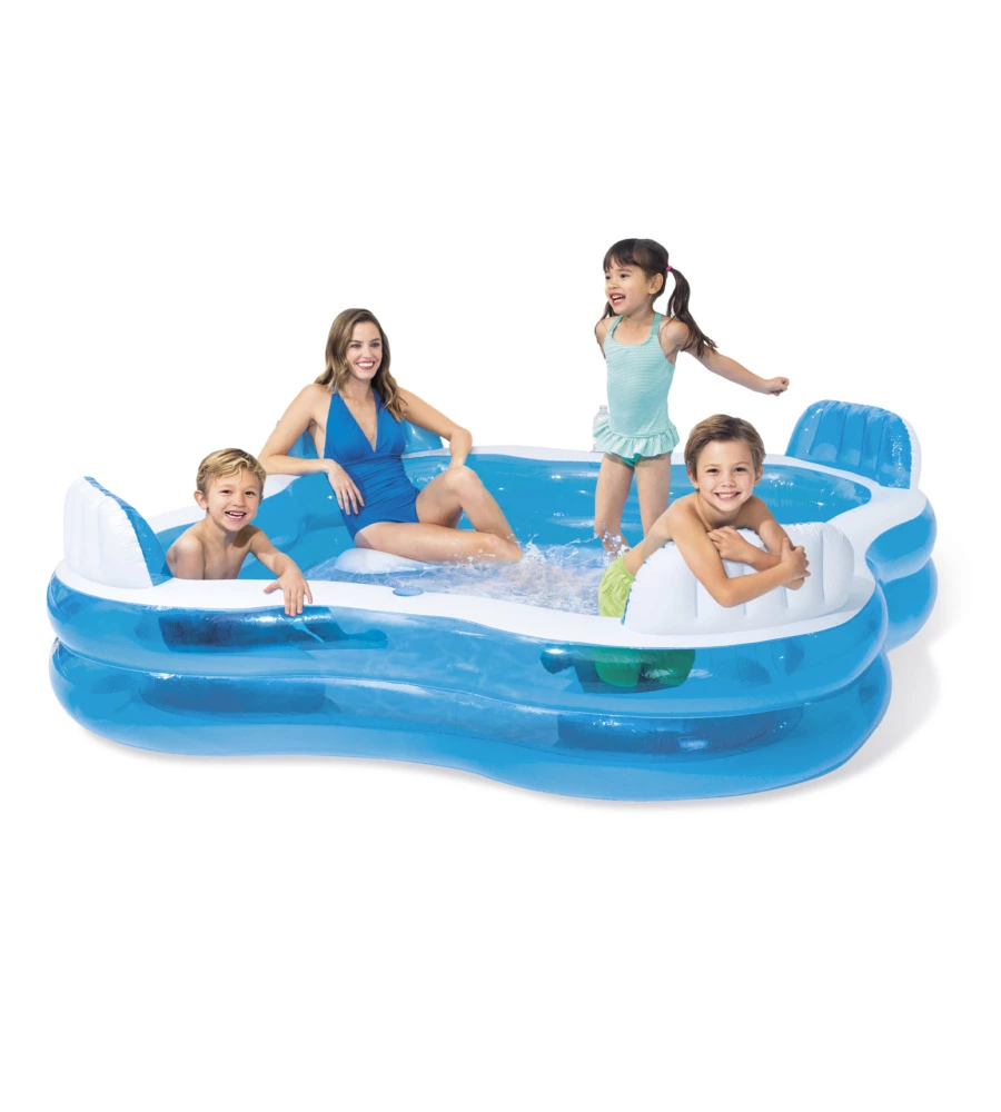 PISCINA GONFIABILE CON 4 SEDILI INTEX "FAMILY"  CM 229X229X66 I.3 - COD. 56475NP