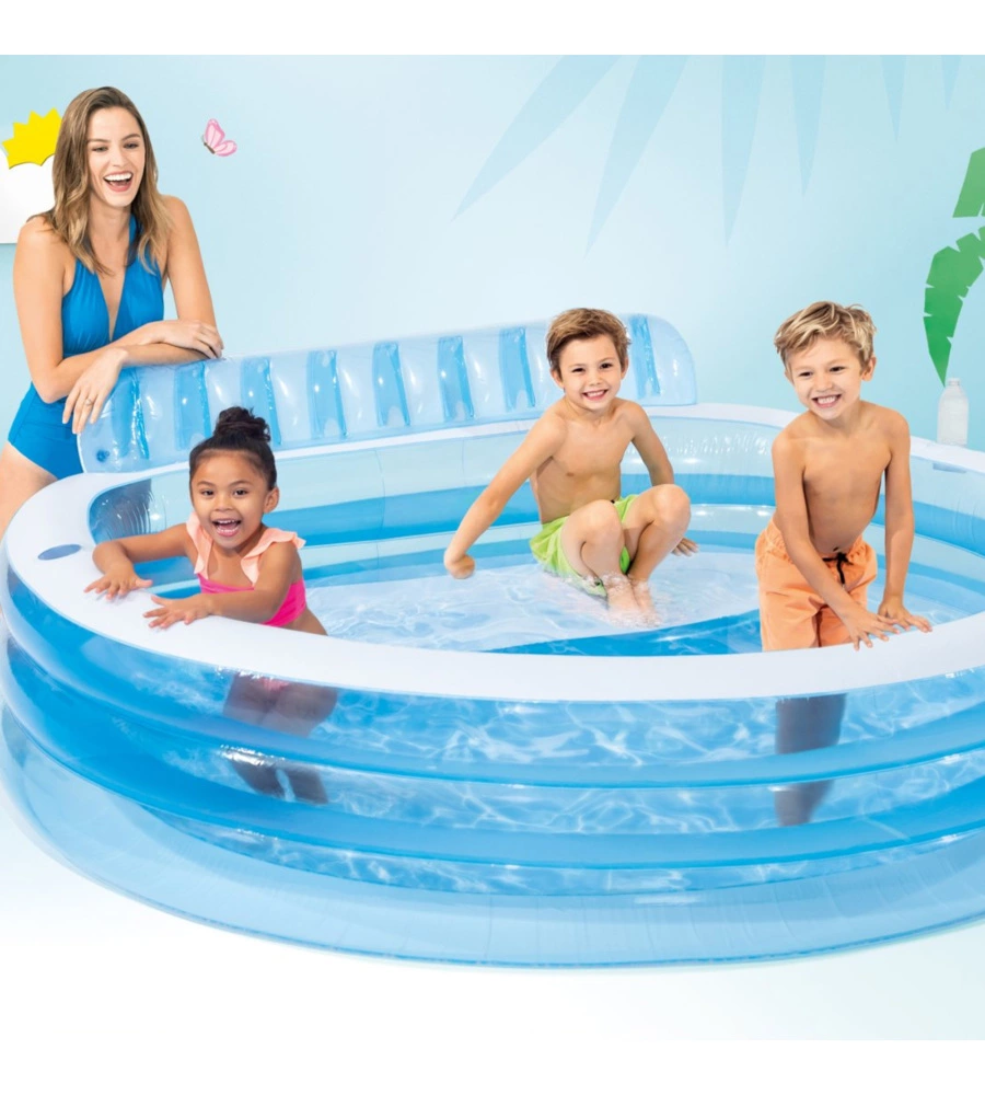 PISCINA GONFIABILE CON POLTRONA INTEX "FAMILY" CM 229X218X79 I.3 - COD. 57190NP