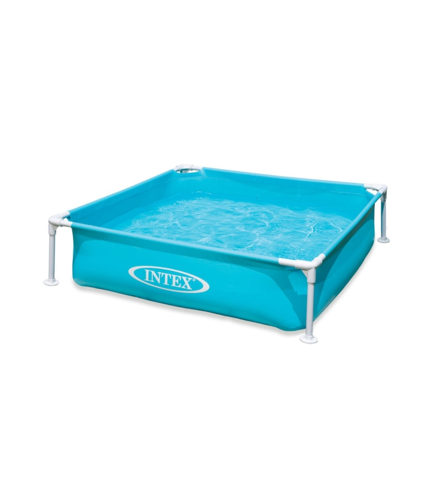 PISCINA FUORI TERRA CON STRUTTURA QUADRATA INTEX "MINI FRAME" BLU 122X122X30 CM I.4 - COD. 57173NP