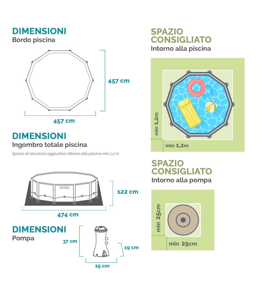 PISCINA FUORI TERRA CON STRUTTURA ROTONDA INTEX "PRISM GREYWOOD" POMPA FILTRO EFFETTO LEGNO GRIGIO 457X122 CM - COD. 26742NP