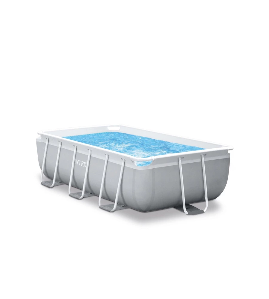PISCINA FUORI TERRA CON STRUTTURA RETTANGOLARE INTEX "PRISMA METAL FRAME" GRIGIO CHIARO 300X175X80 CM - COD. 26784NP