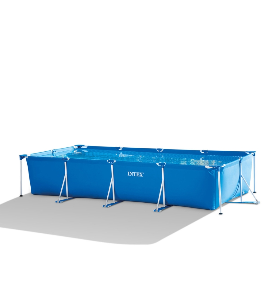 PISCINA FUORI TERRA CON STRUTTURA RETTANGOLARE INTEX "RETCANGULAR FRAME" C/POMPA FILTRO BLU 450X220X84 CM I.2 - COD. 28274NP