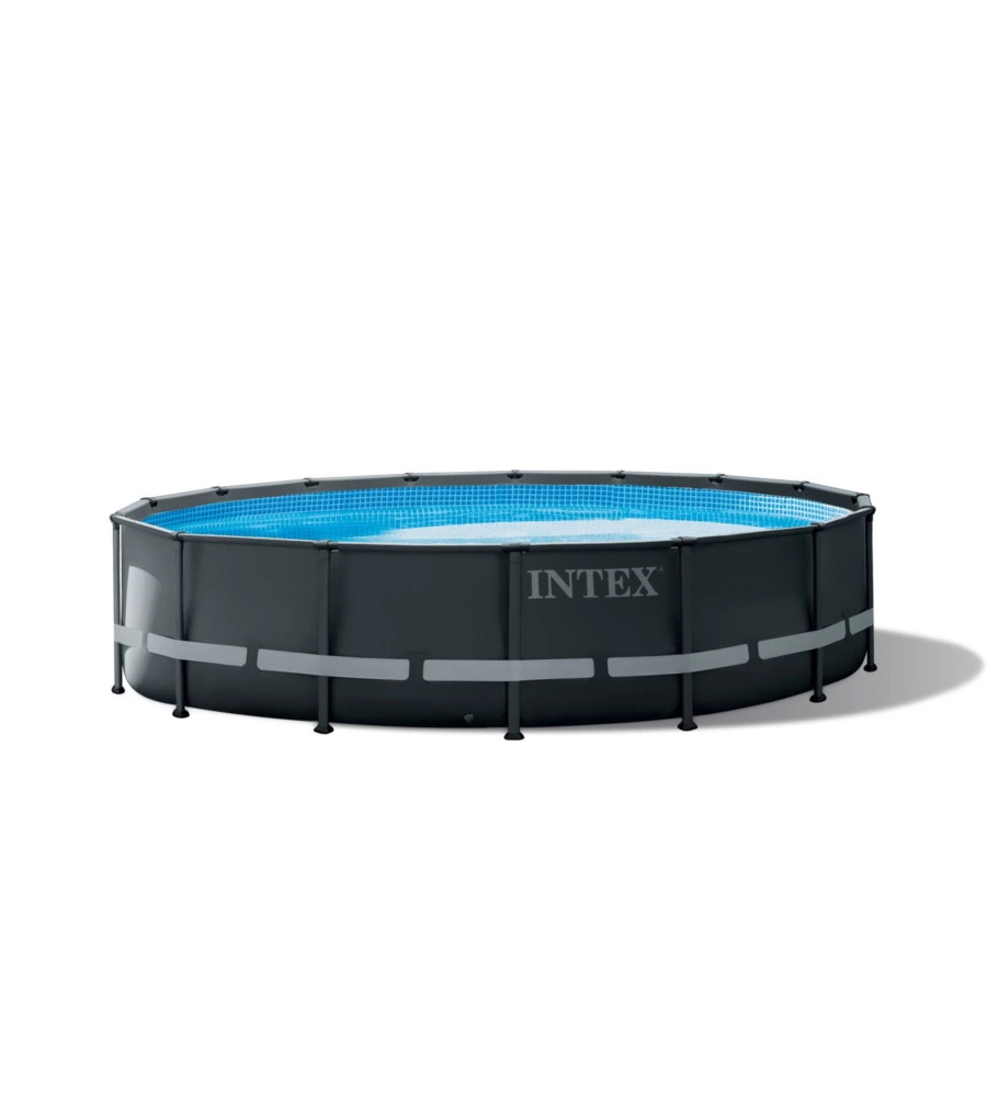 PISCINA FUORI TERRA CON STRUTTURA ROTONDA INTEX "ULTRA XTR FRAME" POMPA A SABBIA ANTRACITE 488X122 CM - COD. 26326NP