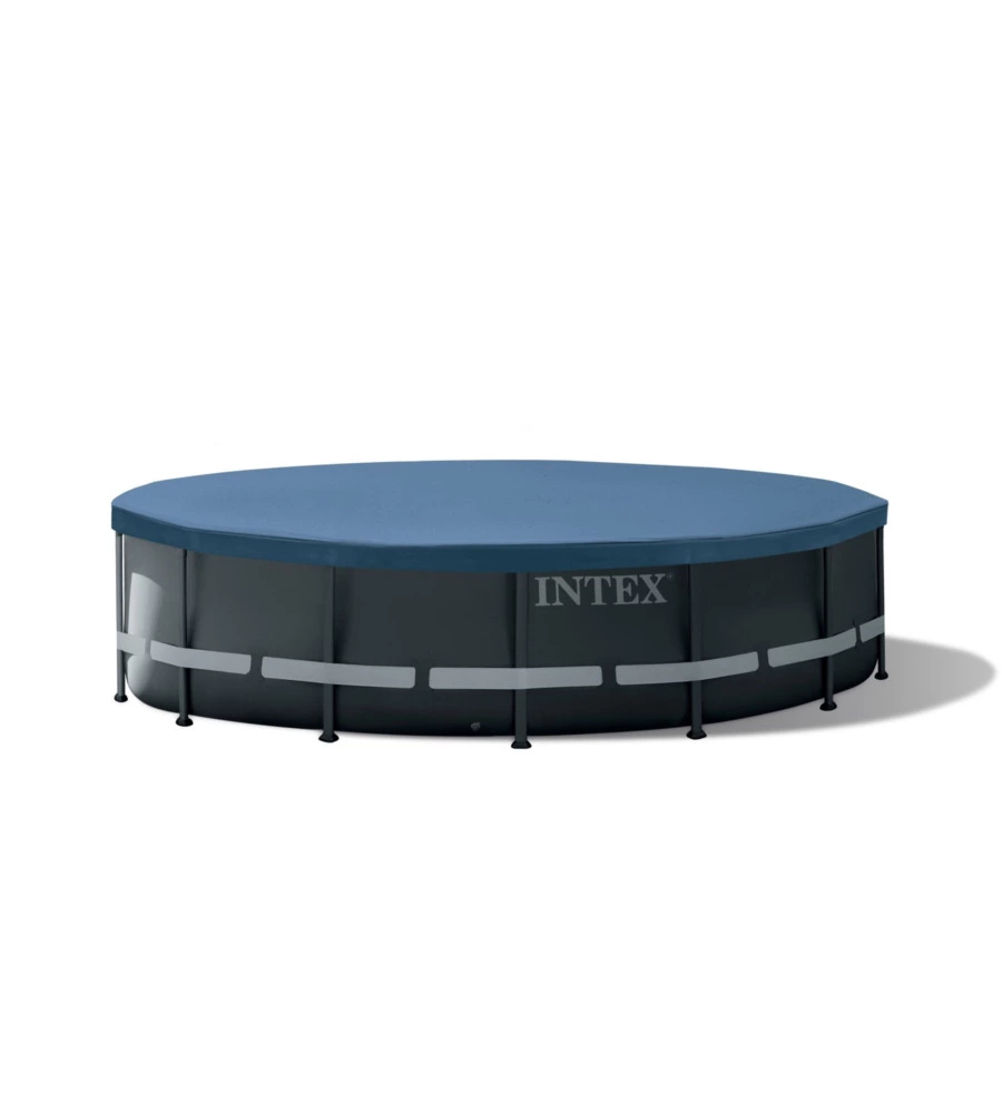 PISCINA FUORI TERRA CON STRUTTURA ROTONDA INTEX "ULTRA XTR FRAME" POMPA A SABBIA ANTRACITE 488X122 CM - COD. 26326NP