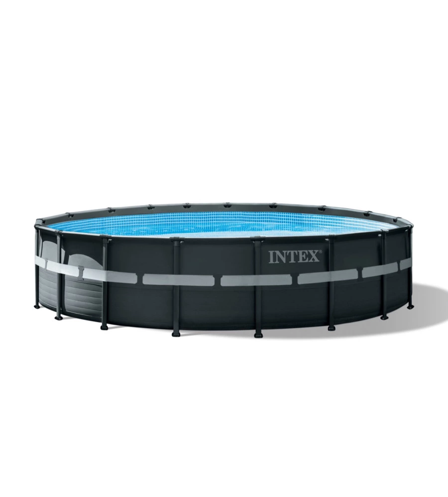 PISCINA FUORI TERRA CON STRUTTURA ROTONDA INTEX "ULTRA XTR FRAME" POMPA A SABBIA ANTRACITE 549X132 CM - COD. 26330NP