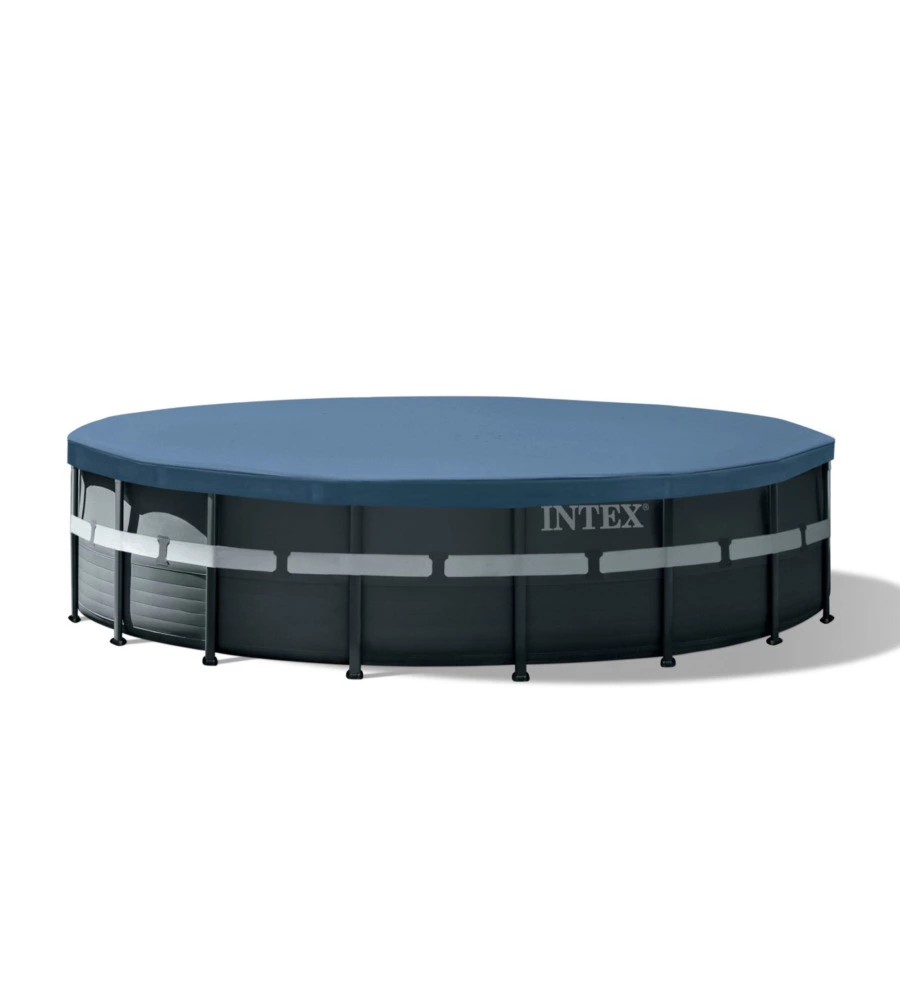PISCINA FUORI TERRA CON STRUTTURA ROTONDA INTEX "ULTRA XTR FRAME" POMPA A SABBIA ANTRACITE 549X132 CM - COD. 26330NP