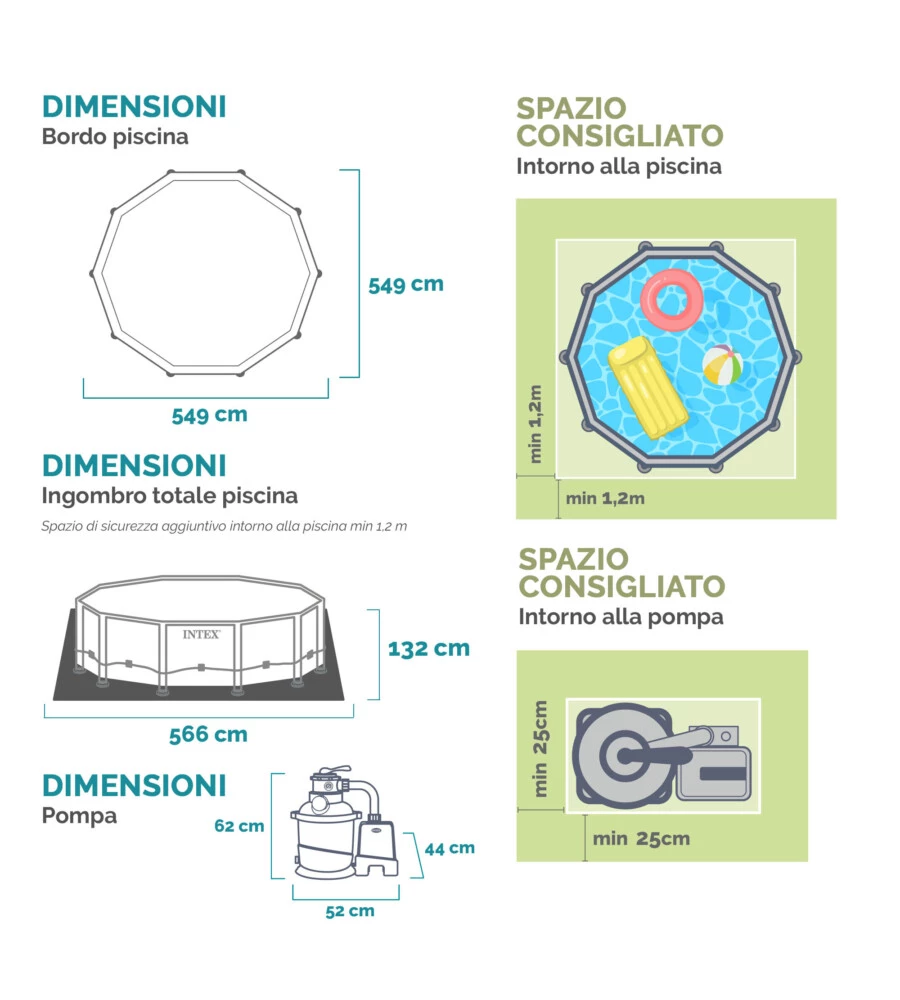 PISCINA FUORI TERRA CON STRUTTURA ROTONDA INTEX "ULTRA XTR FRAME" POMPA A SABBIA ANTRACITE 549X132 CM - COD. 26330NP
