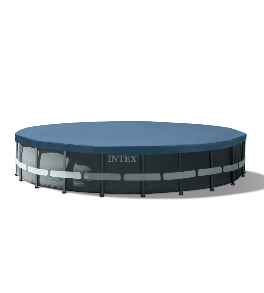 PISCINA FUORI TERRA CON STRUTTURA RETTANGOLARE INTEX "ULTRA XTR FRAME" POMPA A SABBIA ANTRACITE 610X122 CM - COD. 26334NP