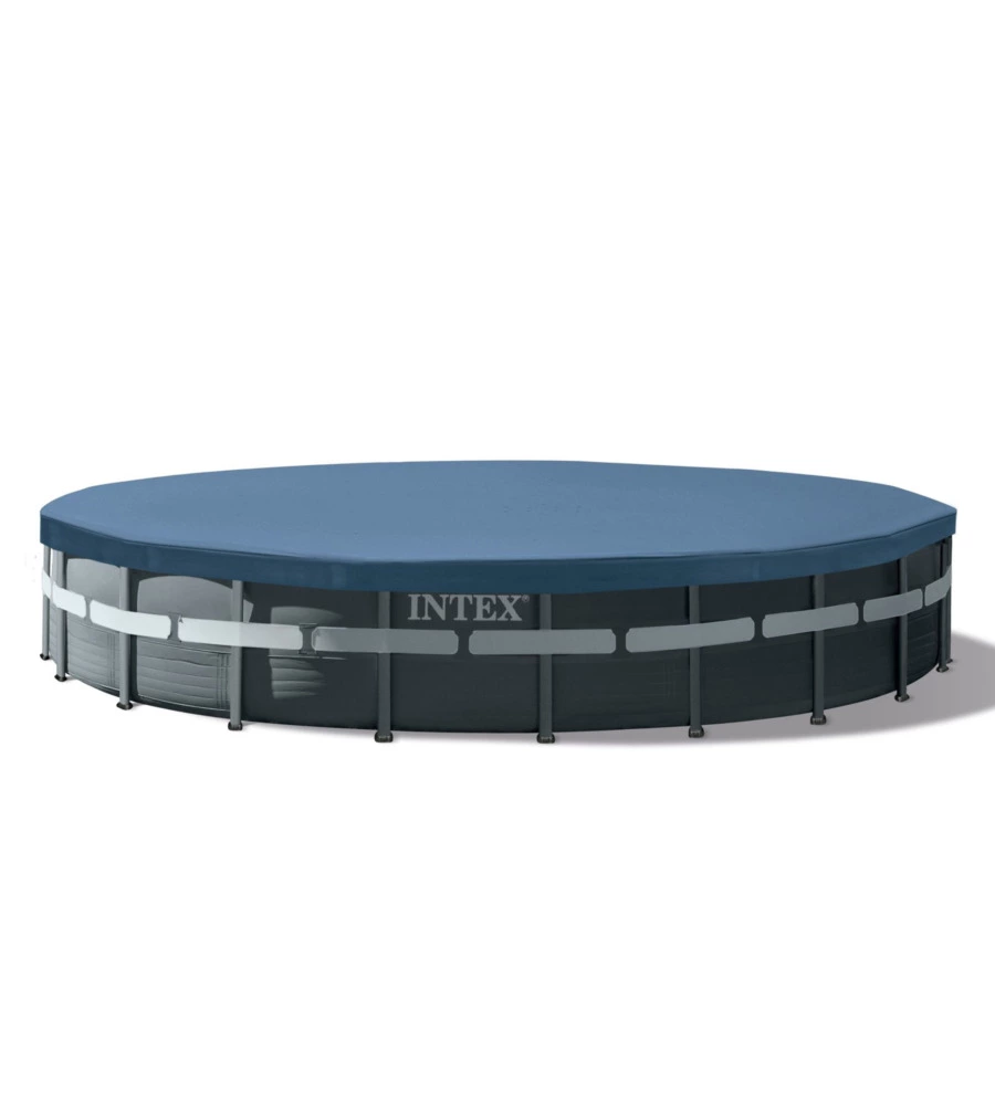 PISCINA FUORI TERRA CON STRUTTURA ROTONDA INTEX "ULTRA XTR FRAME" POMPA A SABBIA GRIGIO SCURO 732X132 CM - COD. 26340NP
