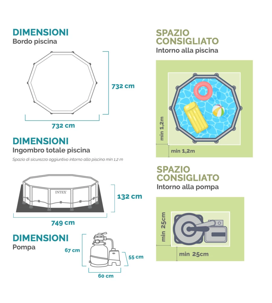 PISCINA FUORI TERRA CON STRUTTURA ROTONDA INTEX "ULTRA XTR FRAME" POMPA A SABBIA GRIGIO SCURO 732X132 CM - COD. 26340NP