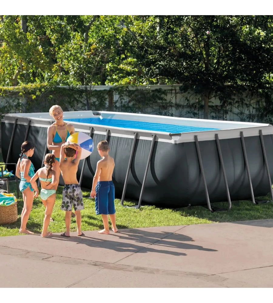 PISCINA FUORI TERRA CON STRUTTURA RETTANGOLARE INTEX "ULTRA XTR FRAME" ANTRACITE 549X274X132CM - COD. 26356NP