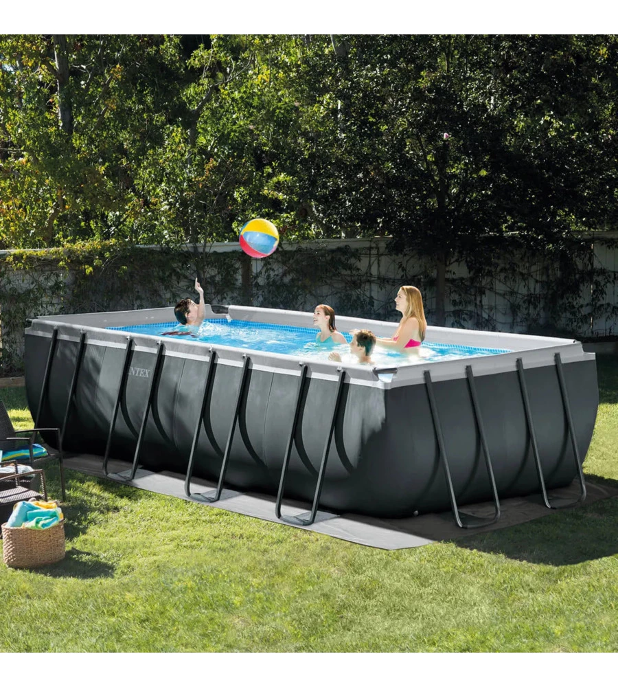 PISCINA FUORI TERRA CON STRUTTURA RETTANGOLARE INTEX "ULTRA XTR FRAME" ANTRACITE 549X274X132CM - COD. 26356NP