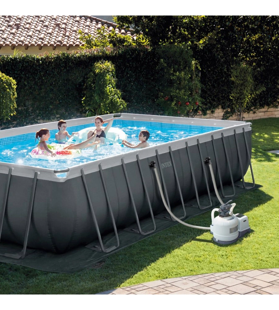 PISCINA FUORI TERRA CON STRUTTURA RETTANGOLARE INTEX "ULTRA XTR FRAME" ANTRACITE 732X366X132 CM - COD. 26368NP