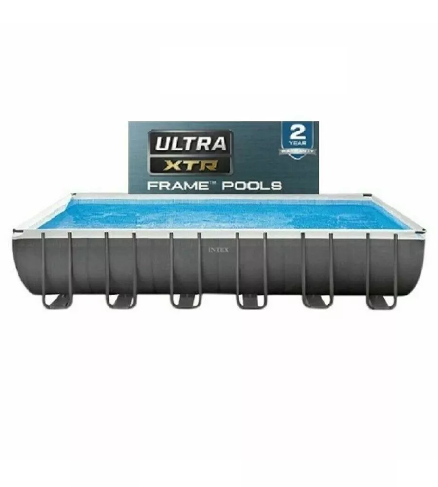 PISCINA FUORI TERRA CON STRUTTURA RETTANGOLARE INTEX "ULTRA XTR FRAME" ANTRACITE 732X366X132CM - COD. 26364NP