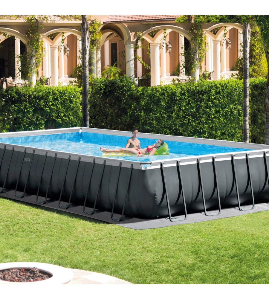 PISCINA FUORI TERRA CON STRUTTURA RETTANGOLARE INTEX "ULTRA XTR FRAME" ANTRACITE 975X488X132CM - COD. 26378NP