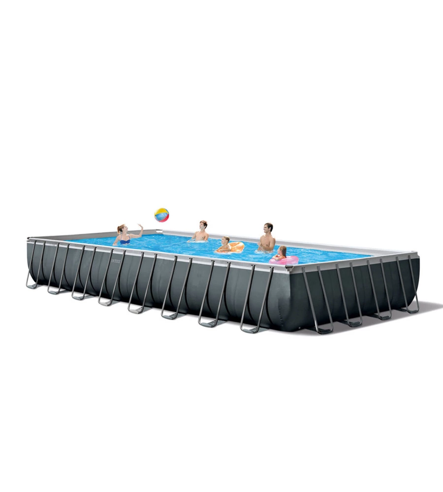 PISCINA FUORI TERRA CON STRUTTURA RETTANGOLARE INTEX "ULTRA XTR FRAME" ANTRACITE 975X488X132CM - COD. 26378NP