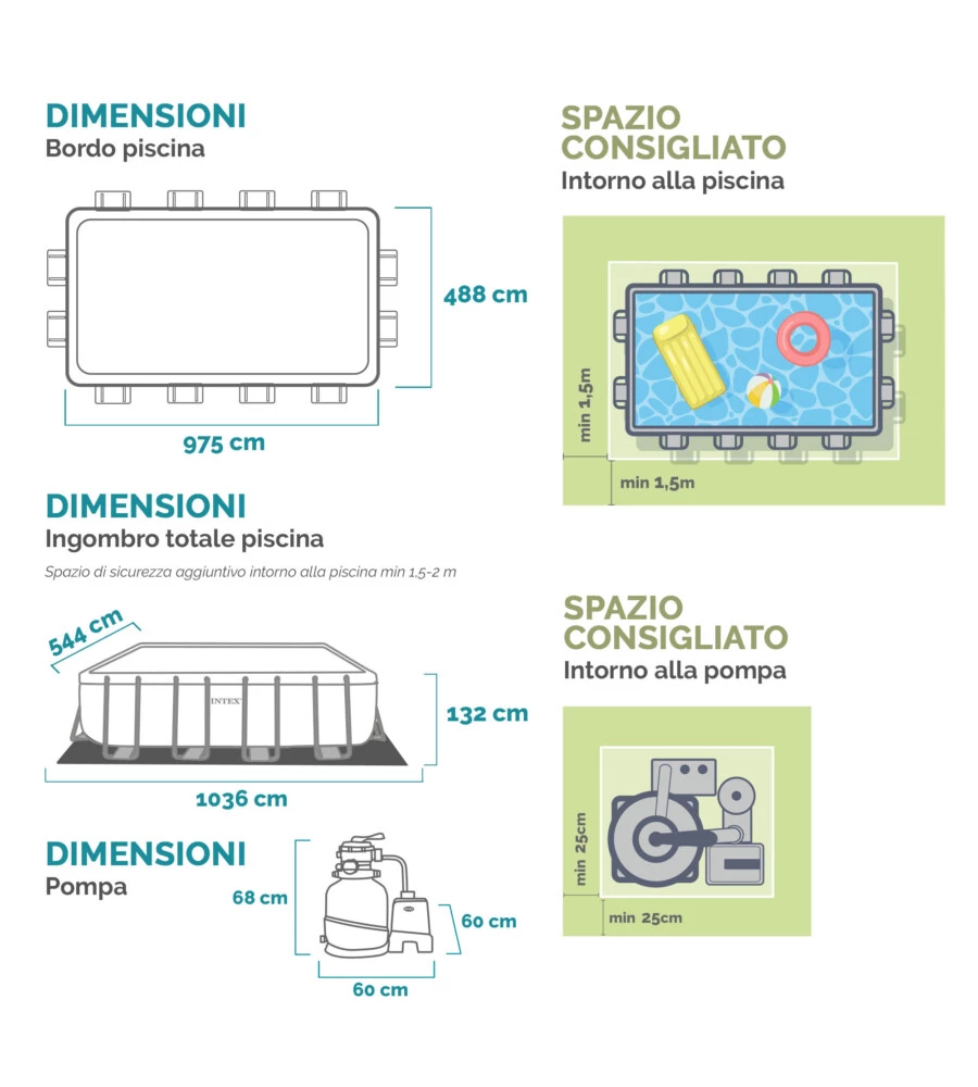 PISCINA FUORI TERRA CON STRUTTURA RETTANGOLARE INTEX "ULTRA XTR FRAME" ANTRACITE 975X488X132CM - COD. 26378NP