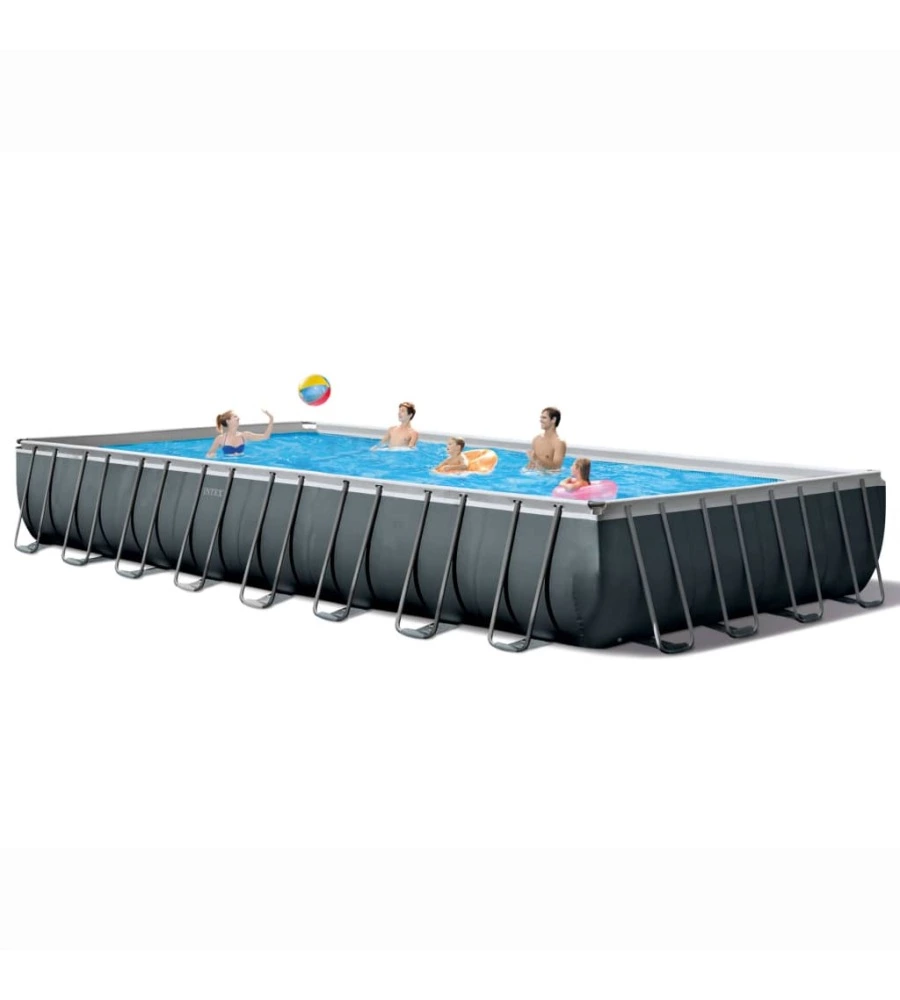 PISCINA FUORI TERRA CON STRUTTURA RETTANGOLARE INTEX "ULTRA XTR FRAME" ANTRACITE 975X488X132CM - COD. 26374GN
