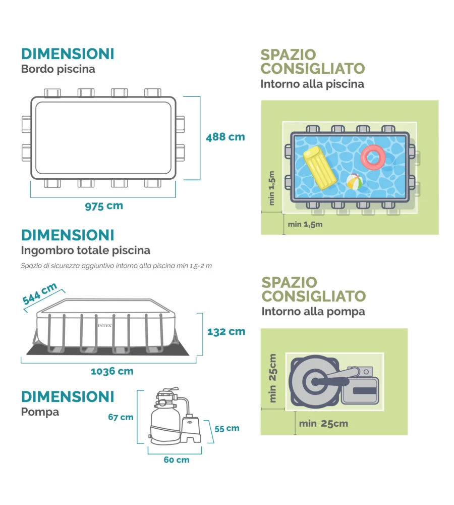 PISCINA FUORI TERRA CON STRUTTURA RETTANGOLARE INTEX "ULTRA XTR FRAME" ANTRACITE 975X488X132CM - COD. 26374NP