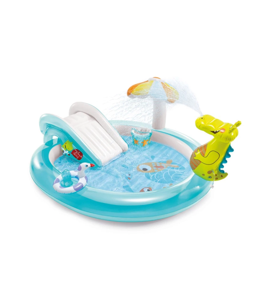 PLAY CENTER GONFIABILE INTEX "ALLIGATORE" C/SPRUZZO CM 201X170X84 - COD. 57165NP