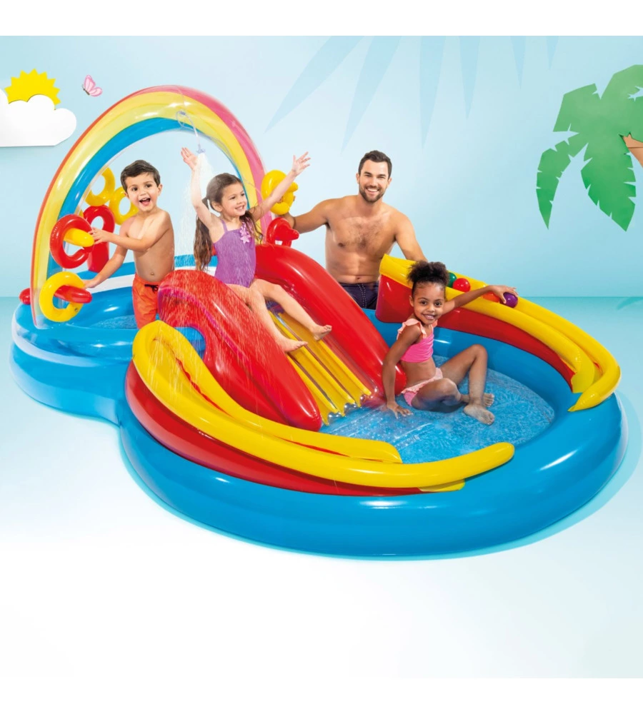 PLAYGROUND GONFIABILE INTEX "ARCOBALENO" CM 297X193X135 I.3 - COD. 57453NP
