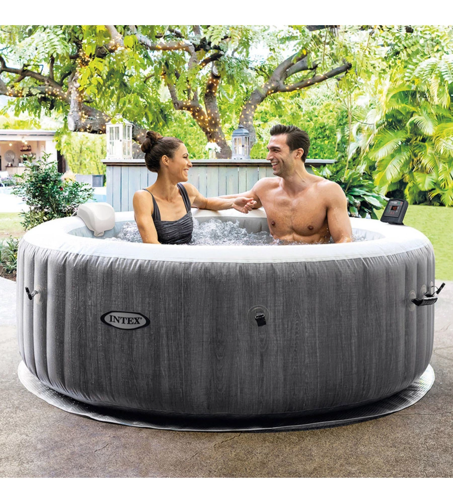 PISCINA IDROMASSAGGIO GONFIABILE INTEX "PURE SPA GREYWOOD DELUXE" 196X71CM 4 POSTI C/POMPA - COD. 28440EX