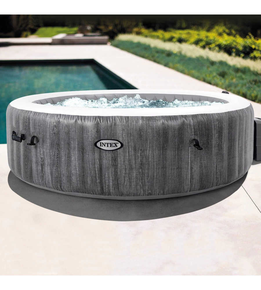 PISCINA IDROMASSAGGIO GONFIABILE INTEX "PURE SPA GREYWOOD DELUXE" 216X71CM 6 POSTI C/POMPA - COD. 28442EX