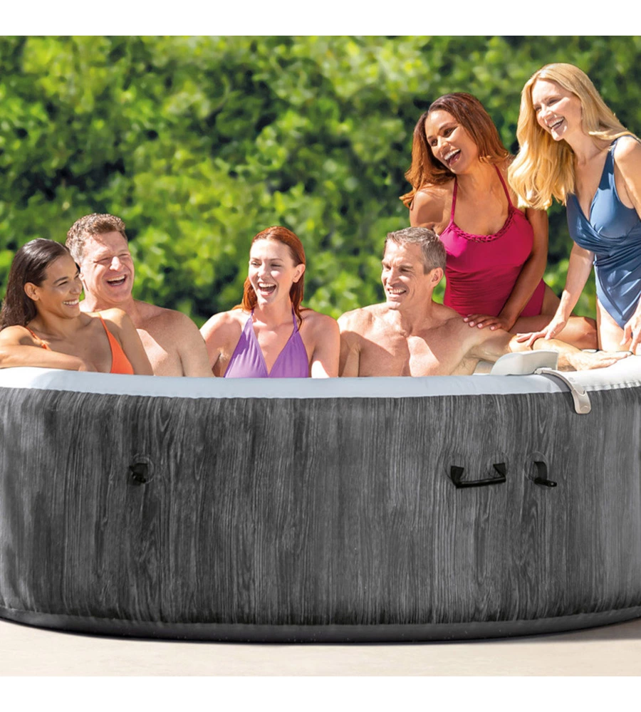 PISCINA IDROMASSAGGIO GONFIABILE INTEX "PURE SPA GREYWOOD DELUXE" 216X71CM 6 POSTI C/POMPA - COD. 28442EX