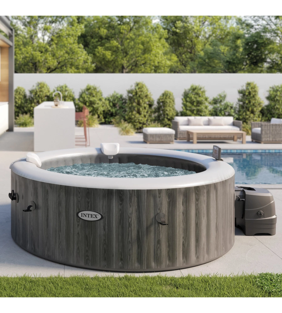 PISCINA IDROMASSAGGIO GONFIABILE INTEX "PURE SPA GREYWOOD DELUXE" 216X71CM 6 POSTI C/POMPA - COD. 28442EX