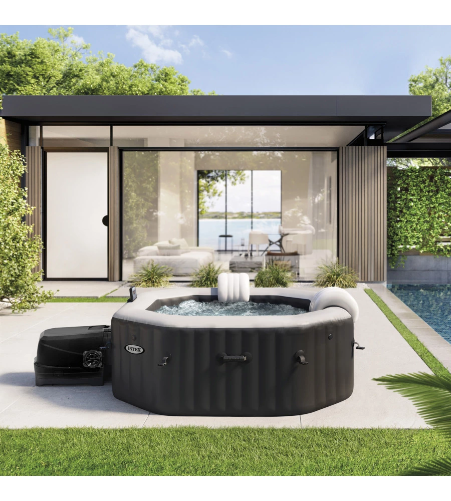 PISCINA IDROMASSAGGIO GONFIABILE OTTAGONALE INTEX "PURE SPA BUBBLE E JET MASSAGE DELUXE" OTTAGONALE - COD. 28458