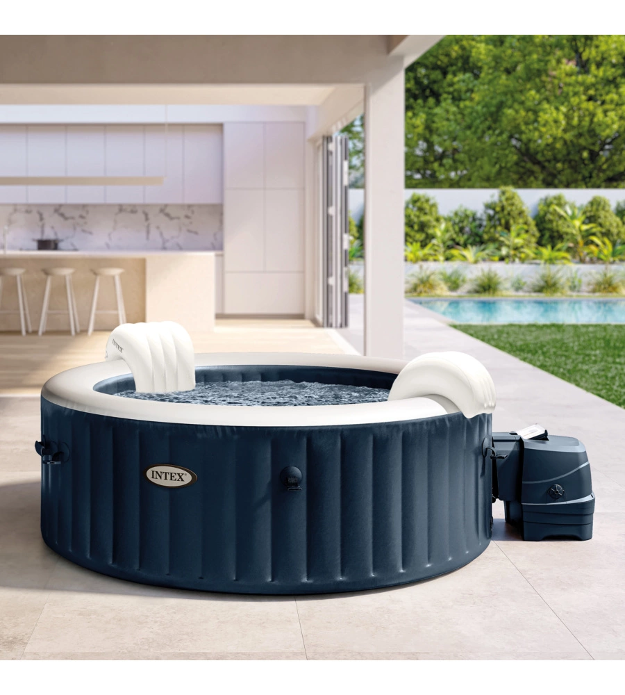 PISCINA IDROMASSAGGIO GONFIABILE INTEX "PURESPA PLUS BUBBLE MASSAGE SET" NAVY 196X71CM - COD. 28430EX