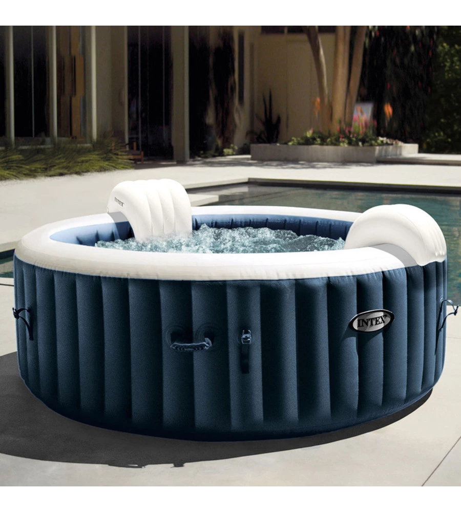 PISCINA IDROMASSAGGIO GONFIABILE INTEX "PURESPA PLUS BUBBLE MASSAGE SET" NAVY 196X71CM - COD. 28430EX