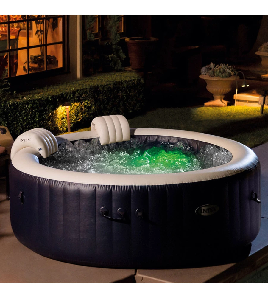 PISCINA IDROMASSAGGIO GONFIABILE INTEX "PURESPA PLUS BUBBLE MASSAGE SET" NAVY 196X71CM - COD. 28430EX