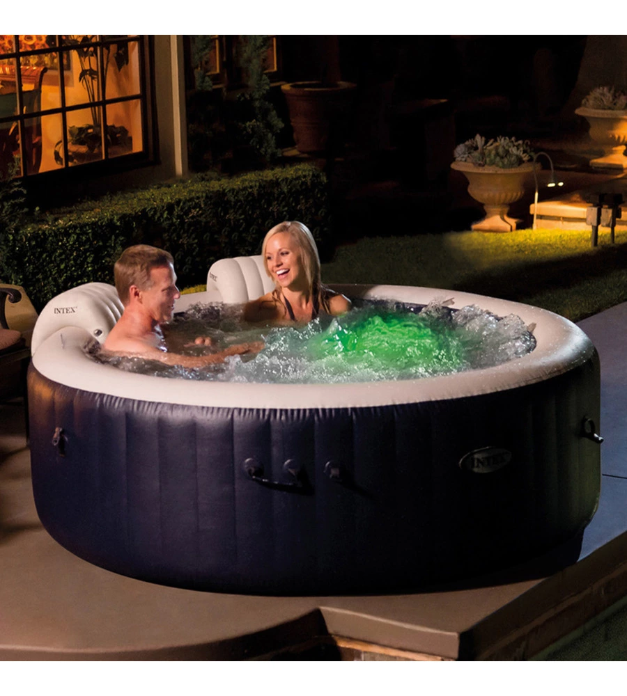 PISCINA IDROMASSAGGIO GONFIABILE INTEX "PURESPA PLUS BUBBLE MASSAGE SET" NAVY 196X71CM - COD. 28430EX