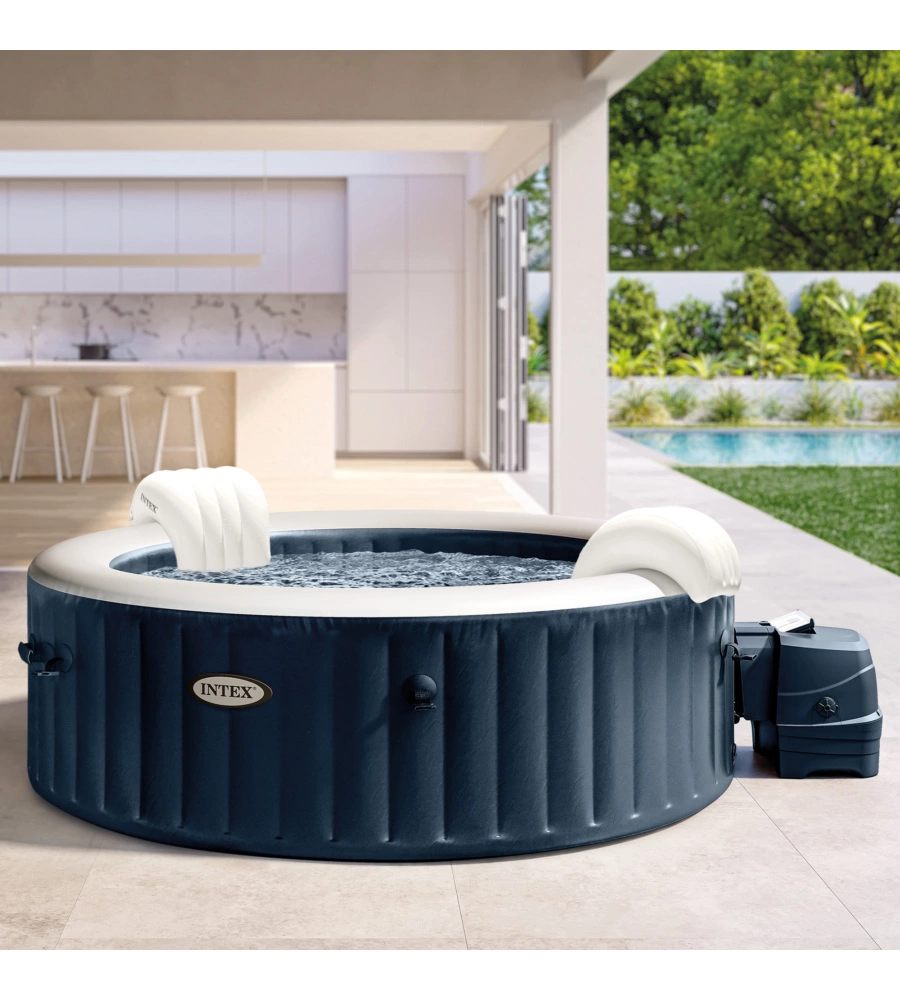 PISCINA IDROMASSAGGIO GONFIABILE INTEX "PURESPA PLUS BUBBLE MASSAGE SET" NAVY 216X71CM - COD. 28432EX