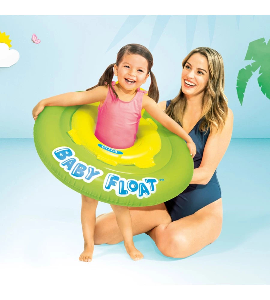 SALVAGENTE MUTANDINA INTEX "FLUO" IN VINILE GIALLO E VERDE - COD. 56588EU