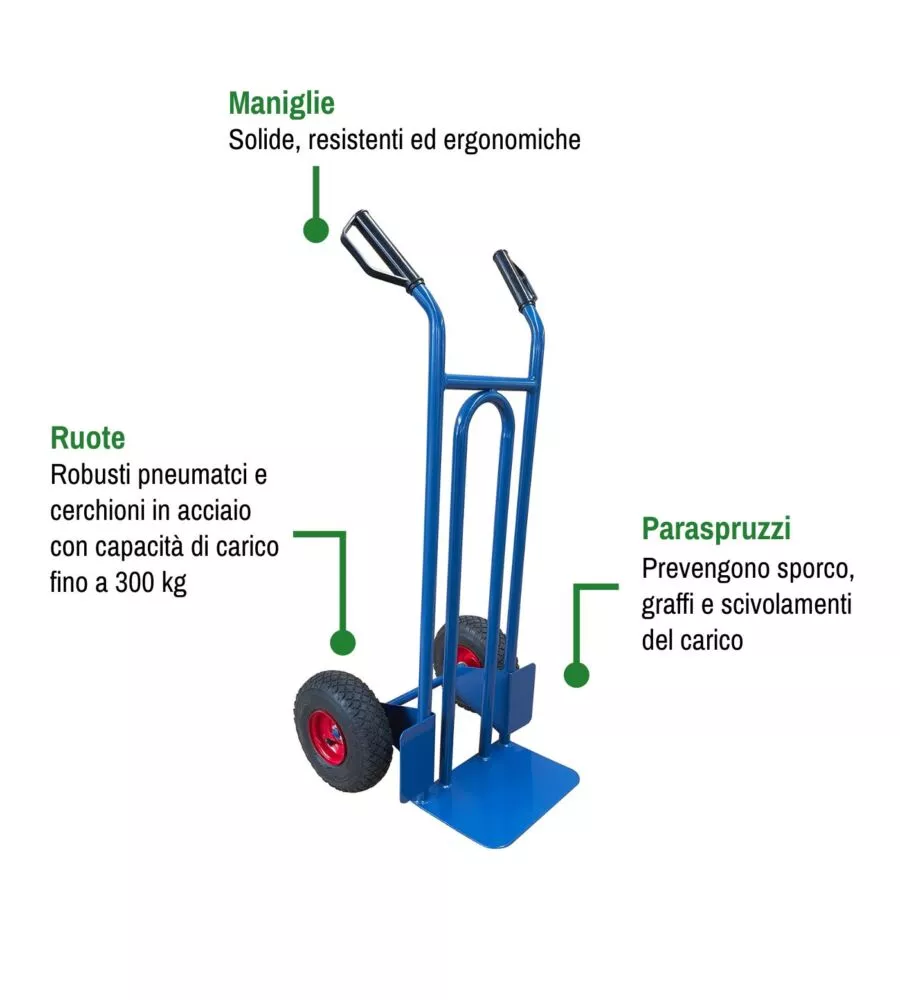 CARRELLO TRASPORTO UNIVERSALE EUROGARDEN PORTATA 300 KG